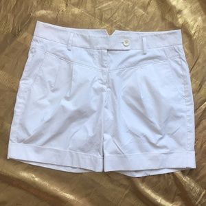 Express White Textured Shorts